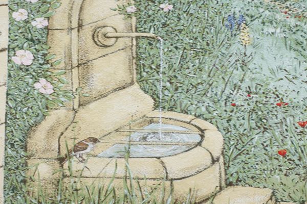 Illusionsmalerei ´Toscana´ - Detail mit Brunnen, Bisingen